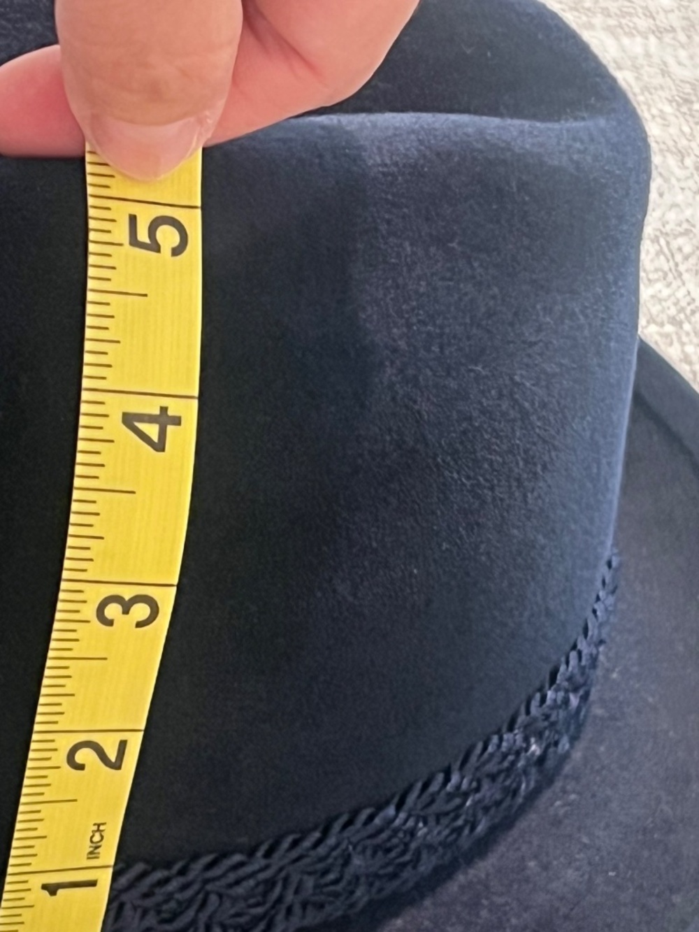 Stetson Sovereign Felt Hat Navy Blue Feather Band Size 6 7/8 (55 cm) - Picture 7 of 14